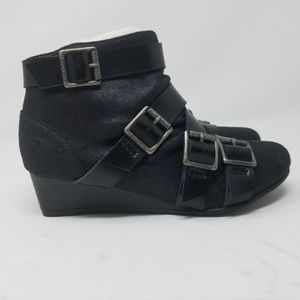 Wedge Ankle Boots w/ Buckle Straps